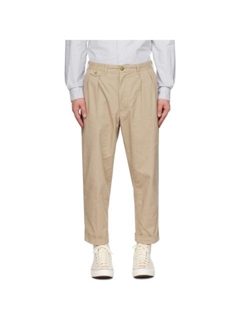 BEAMS PLUS Beige Pleated Trousers