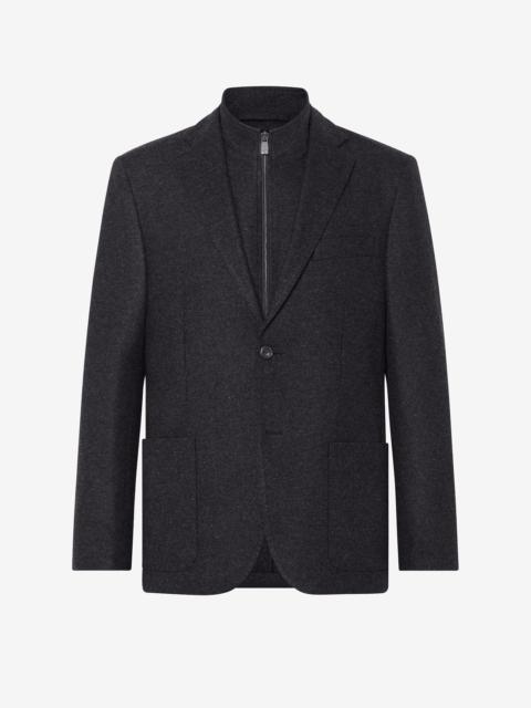 CORNELIANI Grey 2-button jersey wool flannel jacket
