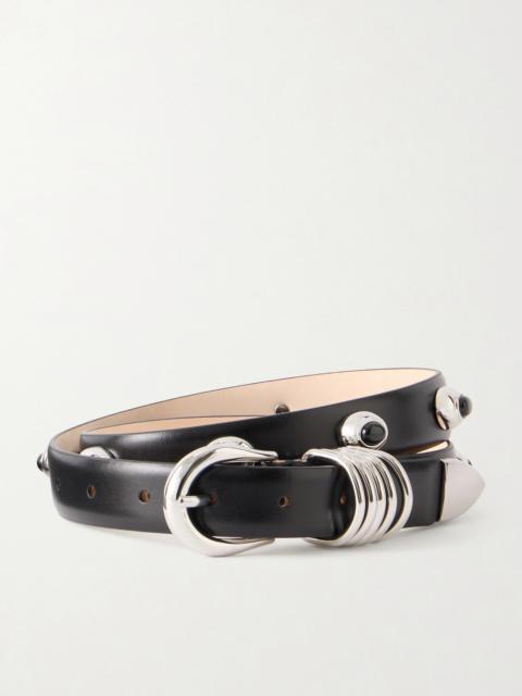 DÉHANCHE Hollyhock Crystal-embellished Leather Belt