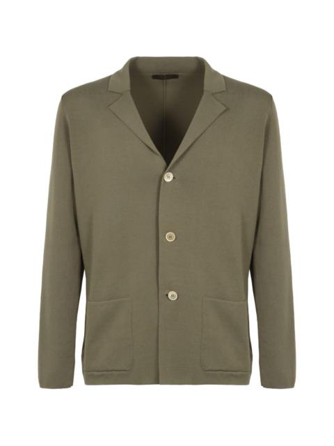 SLOWEAR lapel collar cotton cardigan
