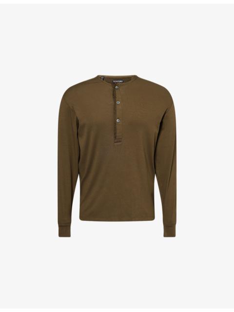 TOM FORD Ribbed Long-Sleeve Stretch-Cotton Top
