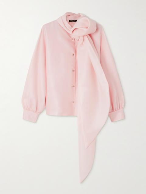 Loro Piana Patricia Tie-neck Silk-organdy Blouse