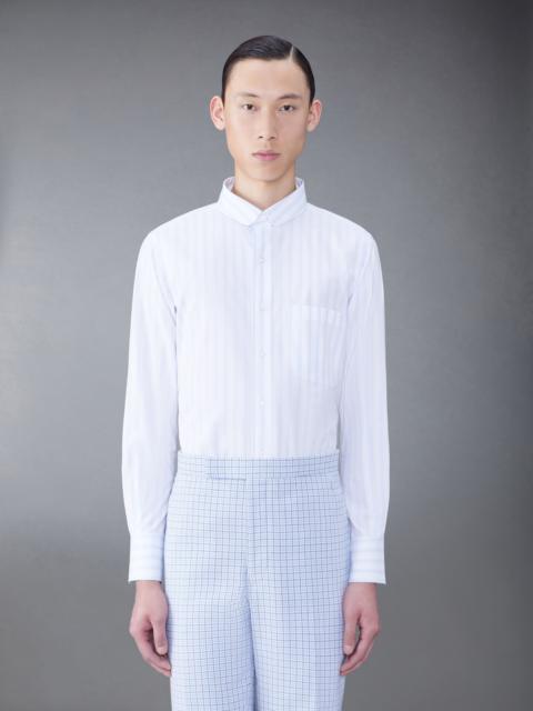 Thom Browne Stripe Poplin Round Collar Shirt