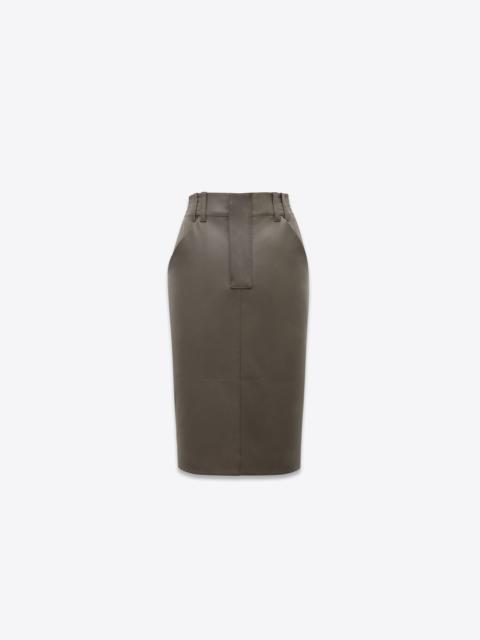 SAINT LAURENT pencil skirt in shiny lambskin