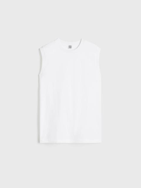 Relaxed sleeveless tee off white