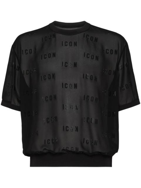 DSQUARED2 logo-appliqué mesh T-shirt