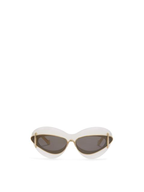 Cateye double frame sunglasses in acetate and metal