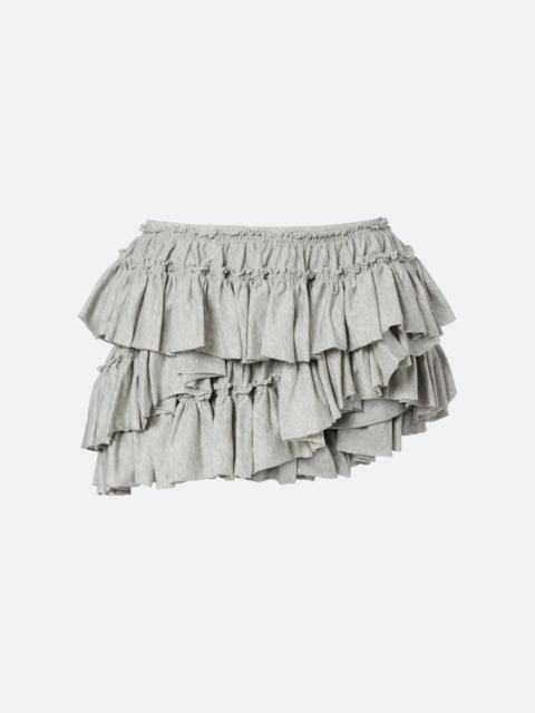 Dries Van Noten Ruffled asymmetric cotton miniskirt