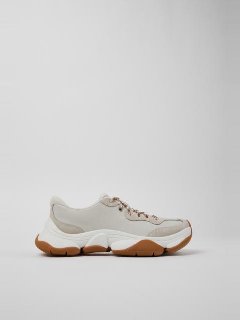 CAMPER Karst 2 White Leather and Nubuck Sneakers for Women.