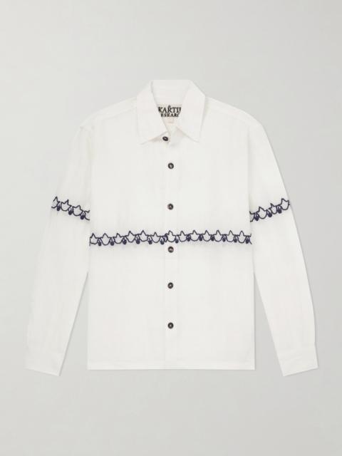 KARTIK RESEARCH Embroidered Linen Shirt