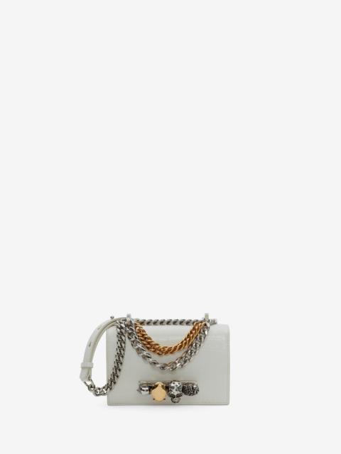 Alexander McQueen Women's Mini Jewelled Satchel With Chain in Ivory
