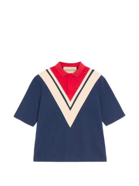 Valentino cotton polo shirt with inlaid-V