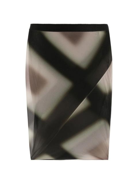 patterned midi skirt