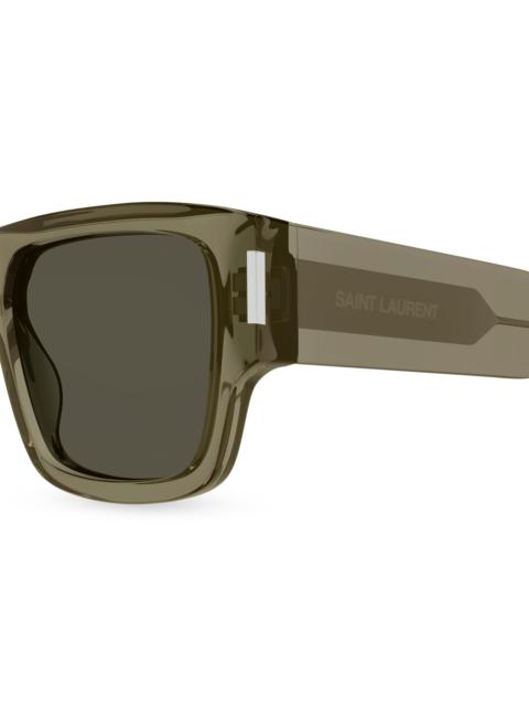 SAINT LAURENT Men's Naked Wirecore 55MM Square Sunglasses - Olive Grey