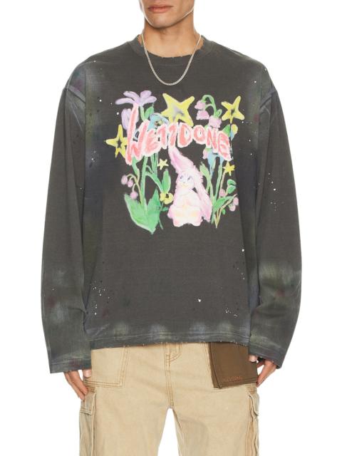 We11done Dirty Painting Long Sleeve T-Shirt