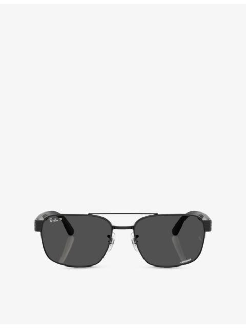 Ray-Ban RB3751CH Square-Frame Metal Sunglasses