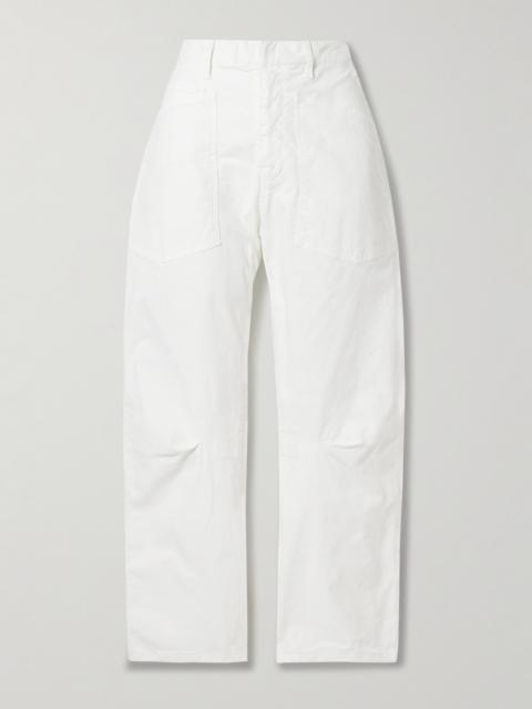 NILI LOTAN Shon Cotton-blend Twill Tapered Pants