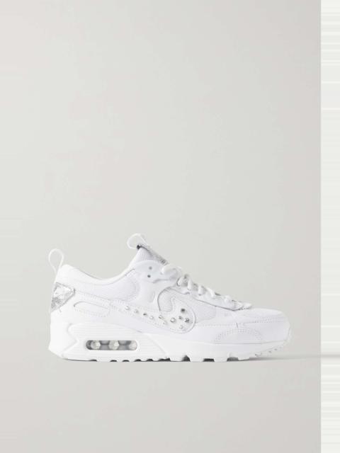 Air Max 90 Futura crystal-embellished leather and mesh sneakers