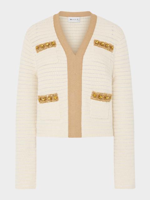 MILLY Reid Sequin-Embellished Cardigan
