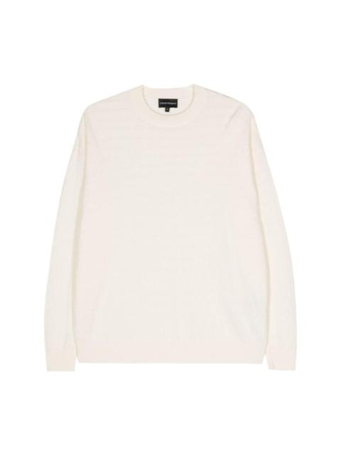 logo-jacquard cotton jumper