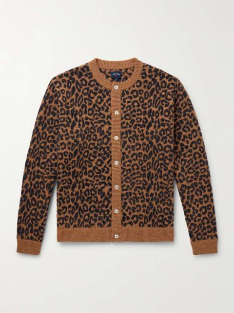 Noah Leopard-Jacquard Wool Cardigan
