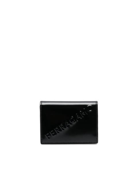 logo-embossed leather cardholder