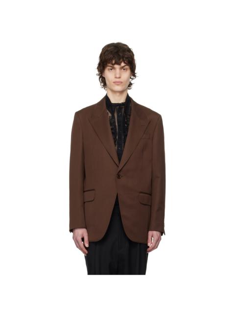 Simone Rocha Brown Relaxed Wide Peak Blazer