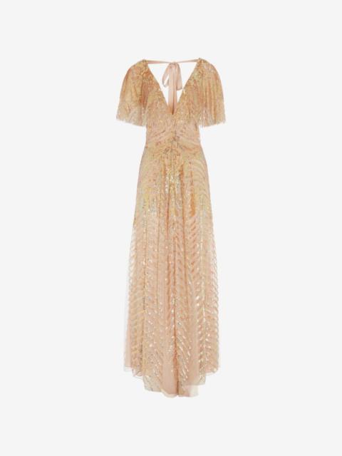 Temperley London tie neck maxi dress