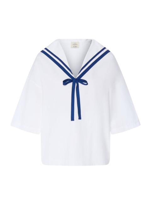 HANRO Charlotte Adam x HANRO Cotton Sailor Collared Top