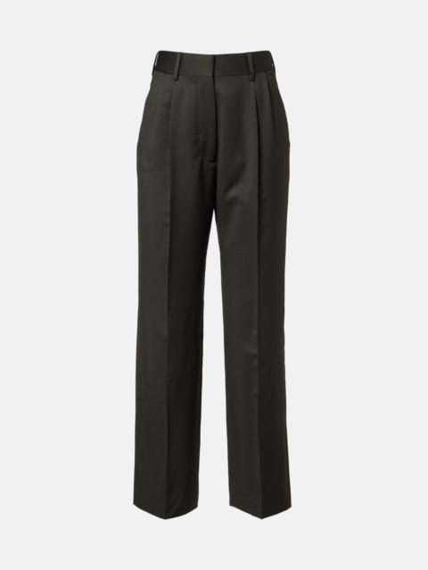 BLAZÉ MILANO Fox high-rise wool and mohair wide-leg pants