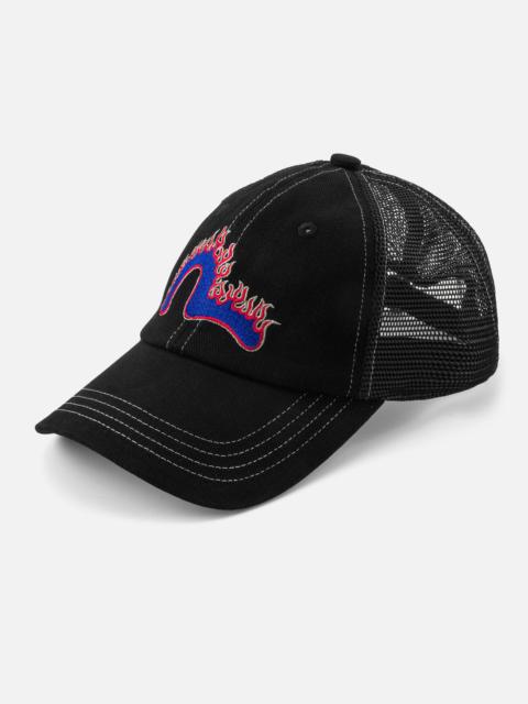 EVISU Flaming Seagull Embroidery Trucker Cap
