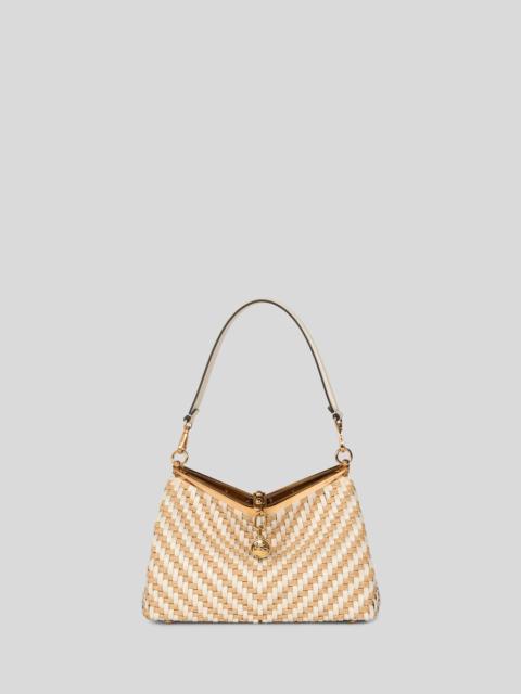 Etro MEDIUM WOVEN LEATHER AND RAFFIA VELA BAG