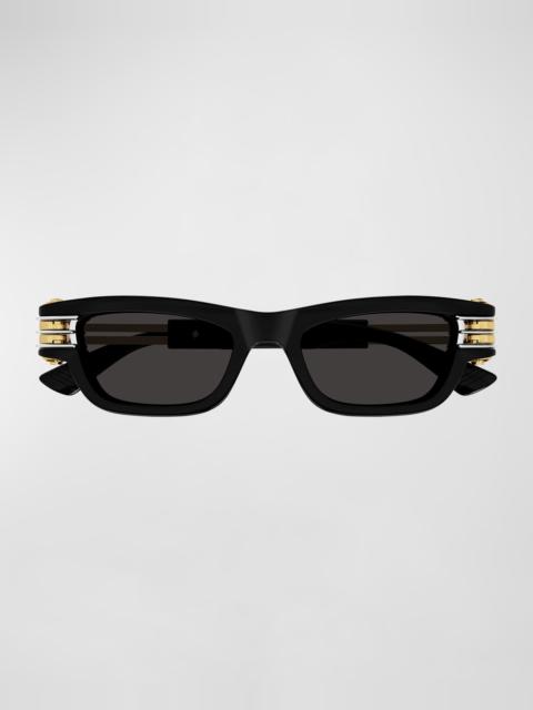 Bottega Veneta Bolt Plastic Rectangle Sunglasses