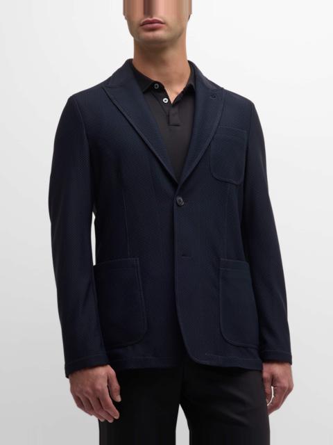 GIORGIO ARMANI Men's Single-Breasted Rice Stitch Sport Coat