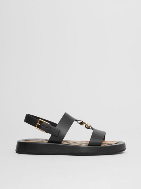 Burberry Chain-link Detail Leather Sandals