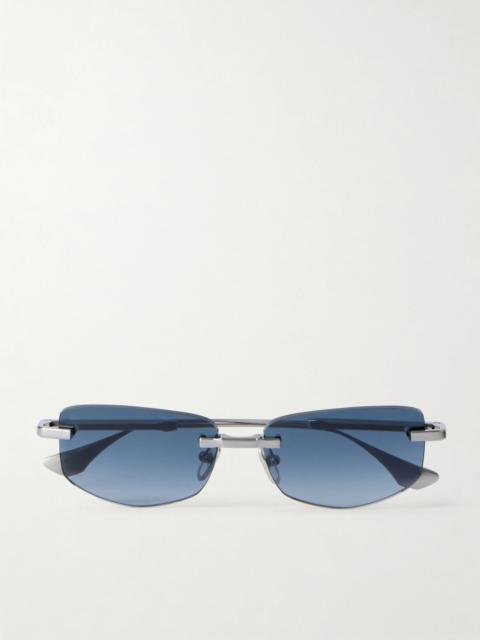 DITA Trysim.75 Square-Frame Silver-Tone Titanium Sunglasses Silver