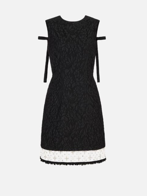 EMILIA WICKSTEAD Cinzia Dress In Black Embossed Cloque