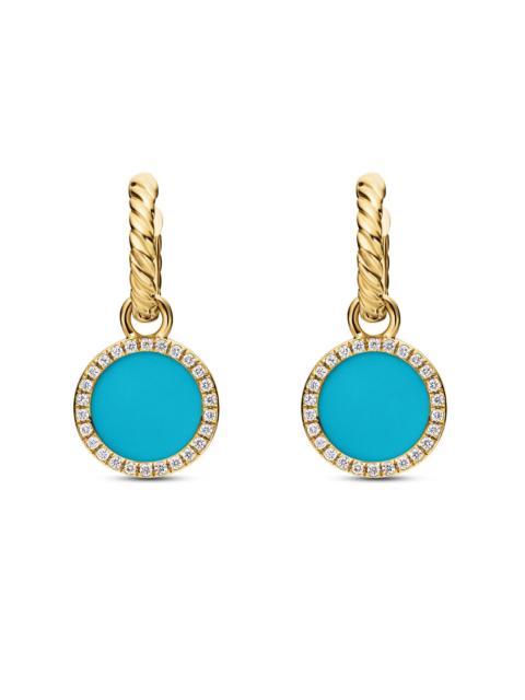 DAVID YURMAN Women's Petite DY Elements Drop Earrings in 18K Yellow Gold with Pavé Diamonds - Turquoise