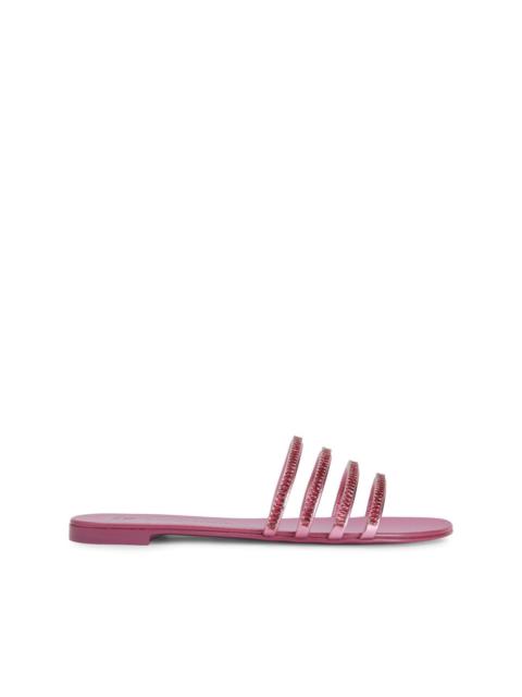 Giuseppe Zanotti Iride Crystal leather slides