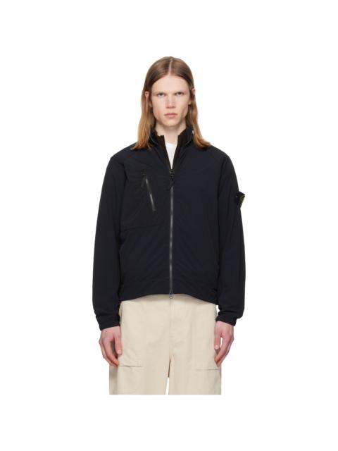 Stone Island Black 1200036 Stretch Nylon Tech Fleece Jacket