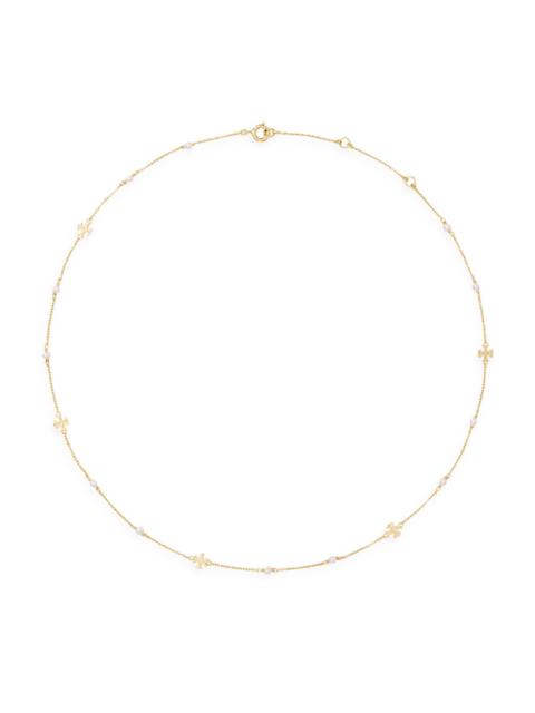 TORY BURCH Women's Kira 18K-Gold-Plated & Cultured Pearl Necklace - Gold Pearl