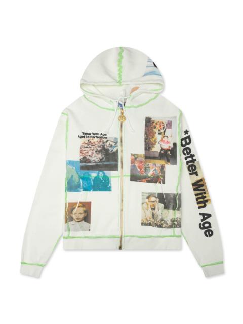 *Better With Age RICKY WAFFLE ZIP-UP HOODIE - WHITE