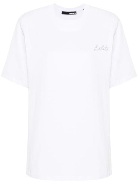 ROTATE logo-embroidered organic cotton T-shirt