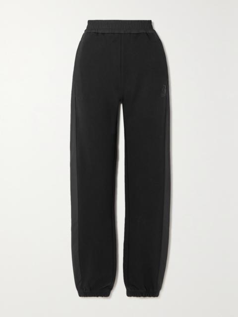 Moncler Embellished Shell-trimmed Cotton-jersey Track Pants