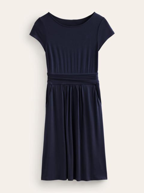 BODEN Amelie Sleeveless Jersey Dress-Navy