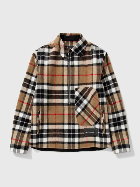 We11done HALF ZIP-POCKET WOOL SHIRT