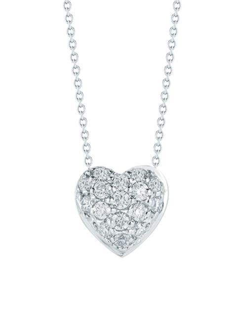ROBERTO COIN Women's Tiny Treasures 18K White Gold & 0.15 TCW Diamond Heart Pendant Necklace - White Gold