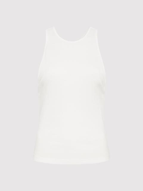 Organic Cotton V Back Tank - White