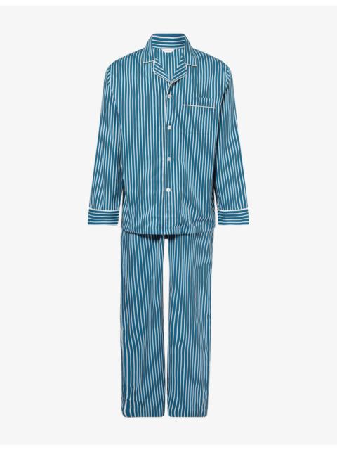 Derek Rose Royal Stripe Cotton Pyjama Set