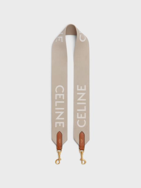 CELINE Long Strap in Wool with Celine jacquard